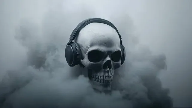 Skull wearing black Indie Horror Podcasts 2025